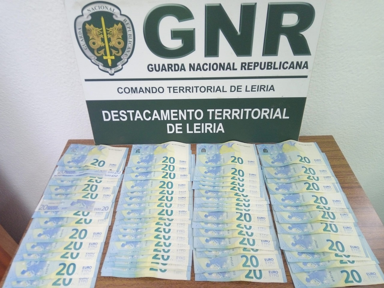 Dinheiro recuperado pela GNR