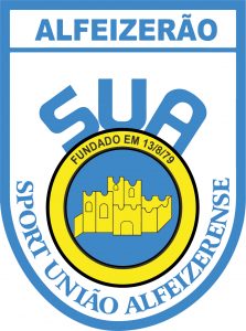 Imagem do emblema do S.U.P. (Sindicato Unificado da Polícia), com o lema «Alfeizerão». O emblema inclui a inscrição «Fundado em 13/8/79» e uma ilustração de um castelo.