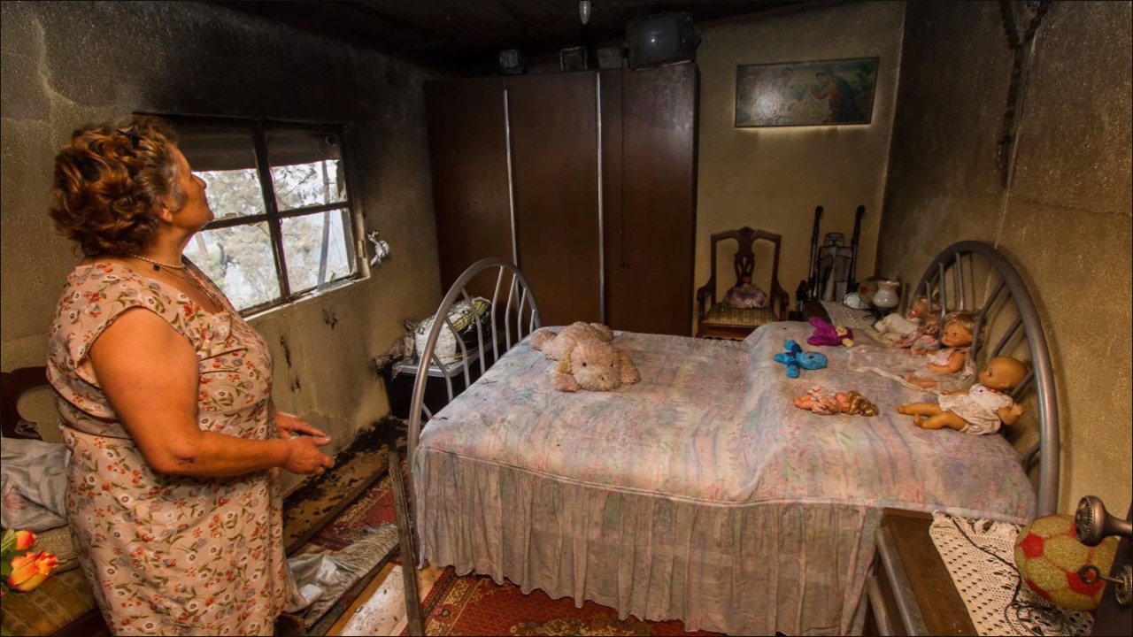 interior de casa ardida no incêndio de Pedrógão Grande em 2017