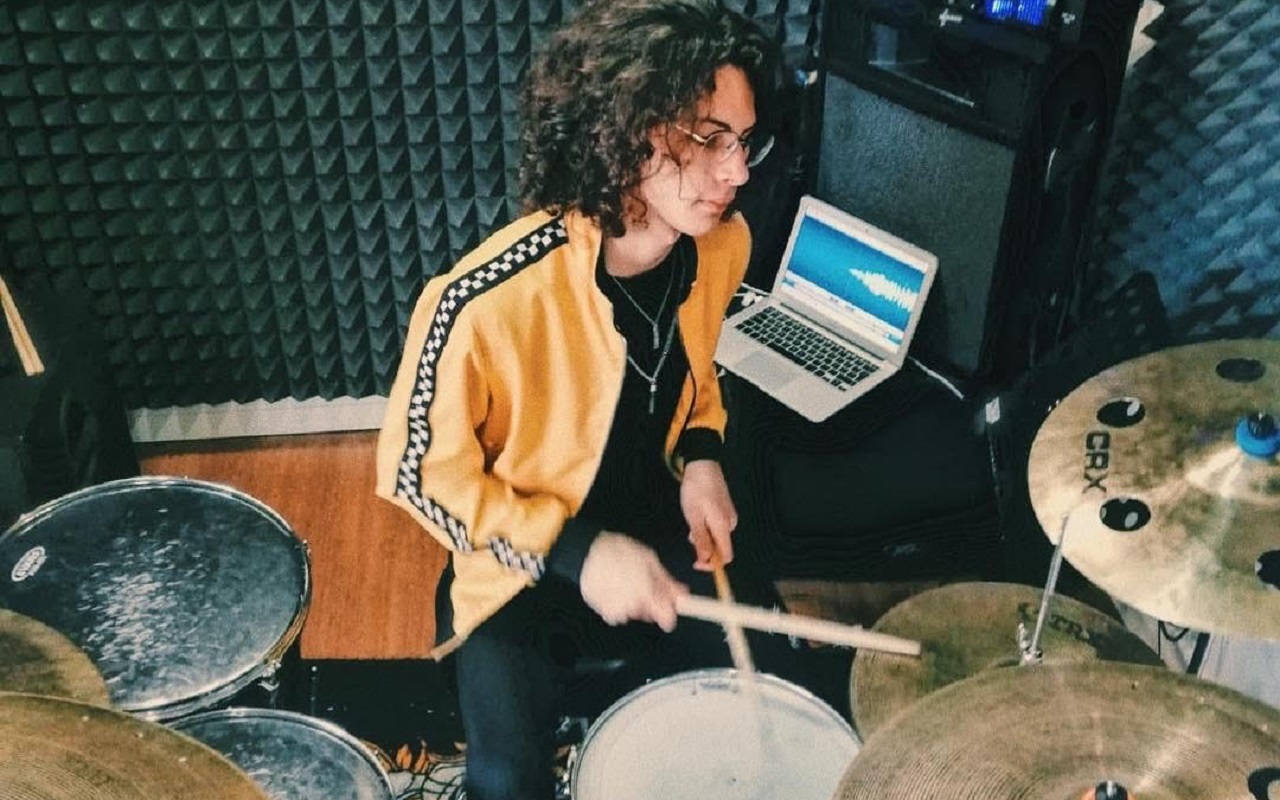 Imagem do baterista Tiago Joaninho Lopes