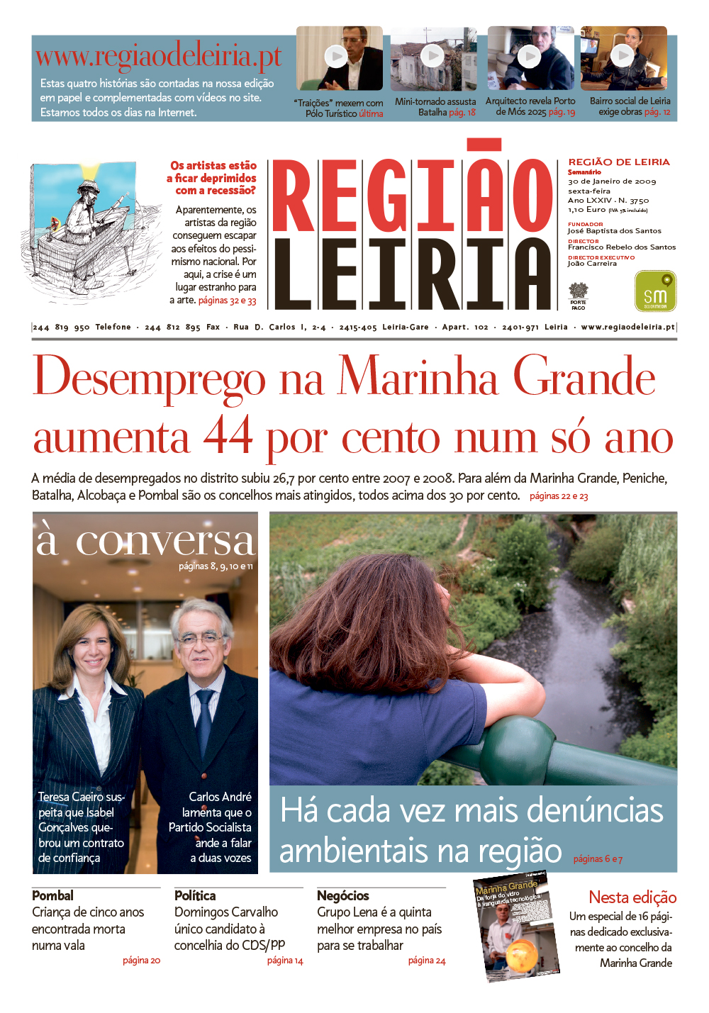 Edição 3750 de 30 janeiro 2009 + Suplemento Marinha Grande