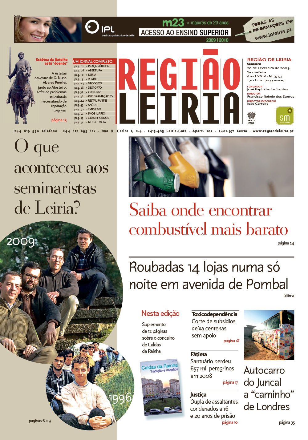 Edição 3753 de 20 fevereiro 2009 + Suplemento Caldas da Rainha