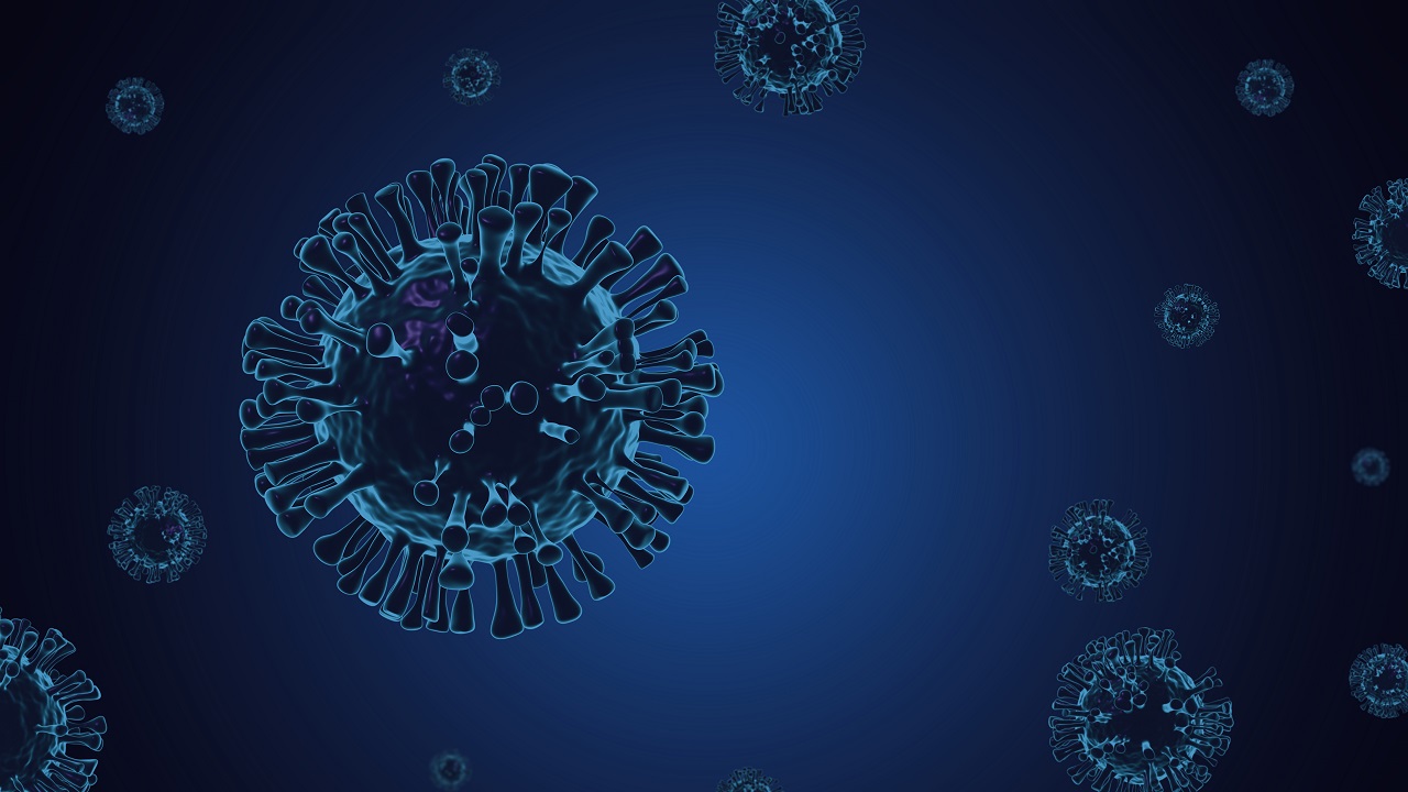 imagem microscópica em 3D do novo coronavirus