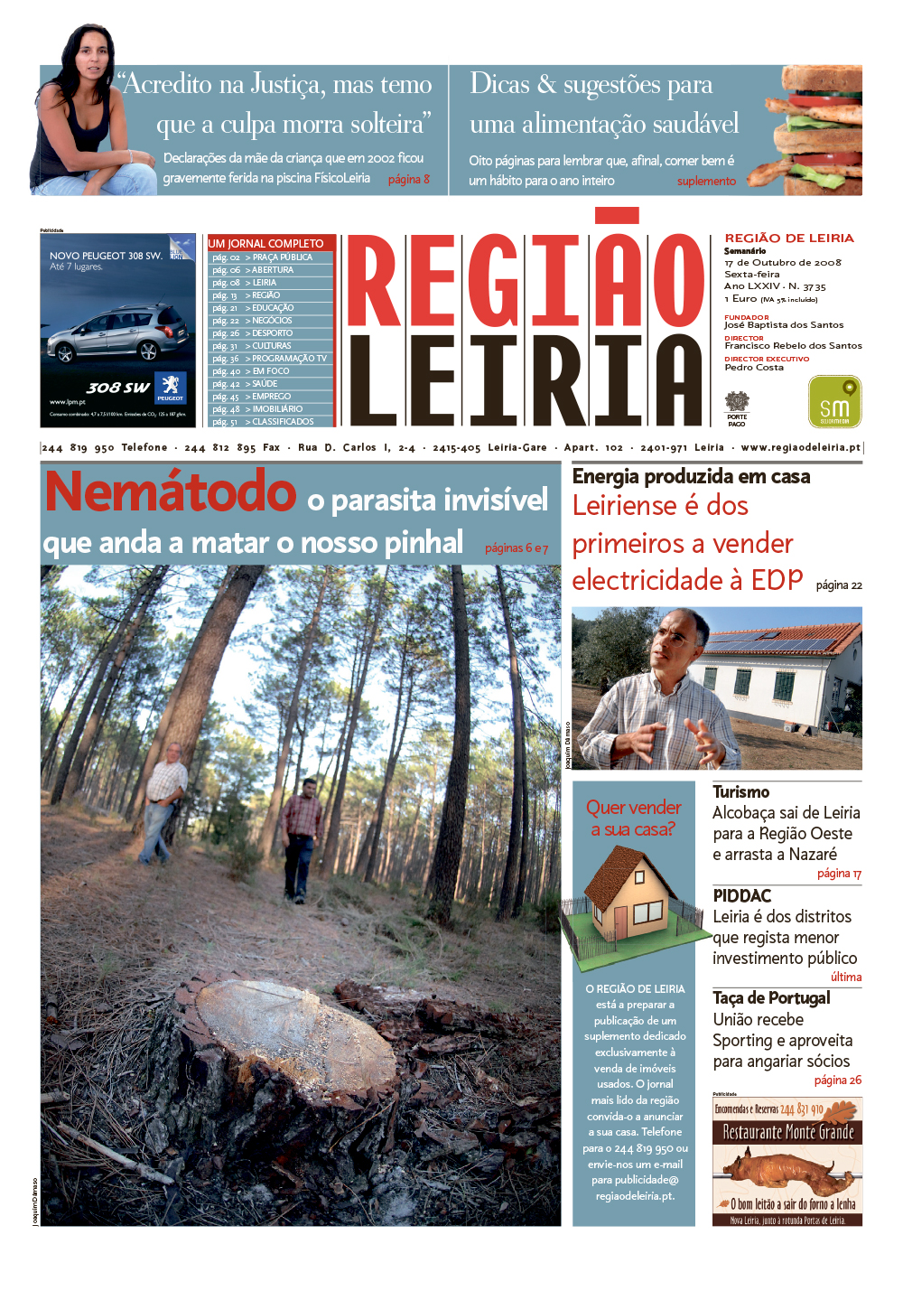 Edição 3735 de 17 outubro 2008 + Suplemento Dia Mundial da Alimentação
