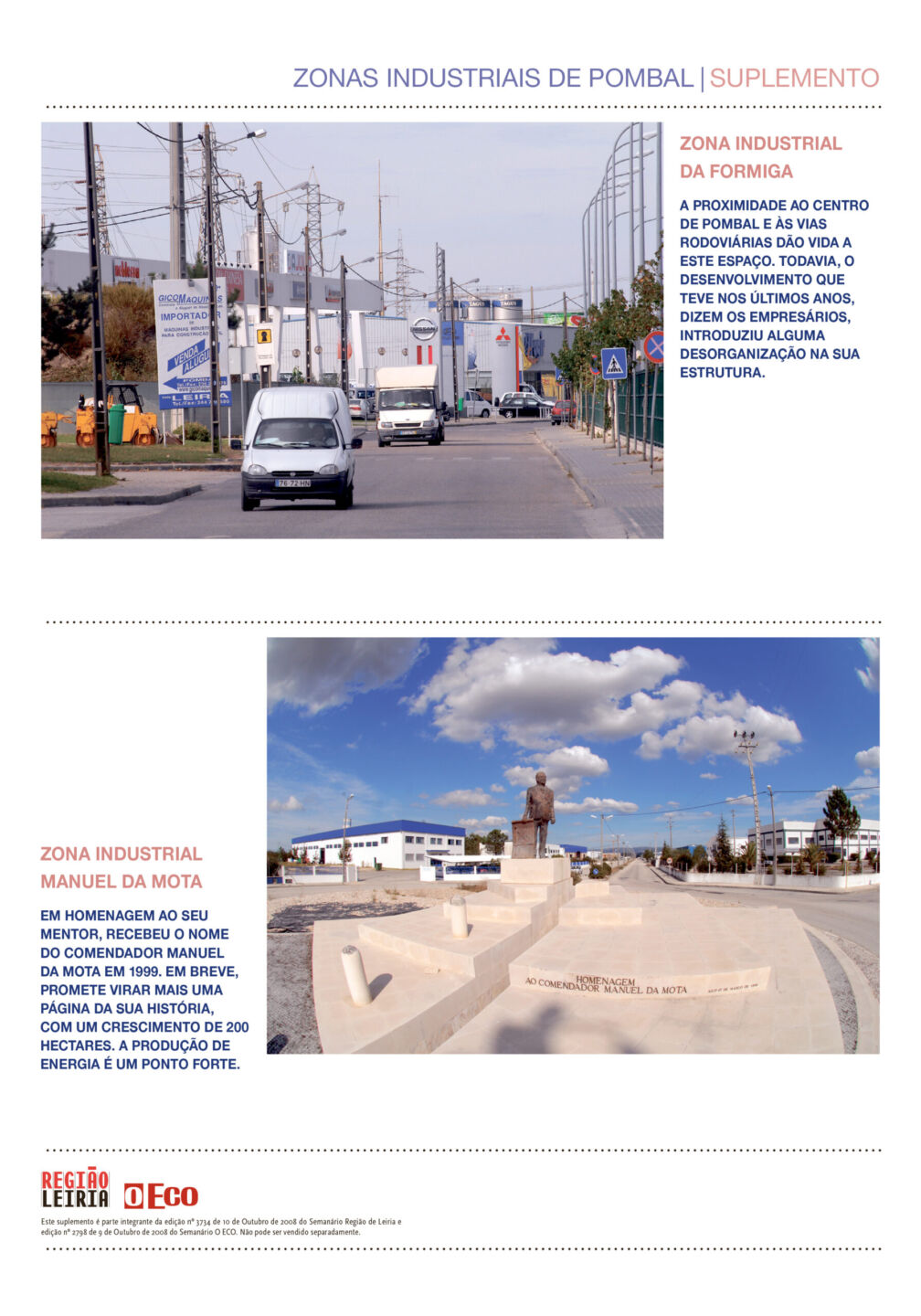Edição 3734 de 10 outubro 2008 + Suplemento Zonas Industriais de Pombal