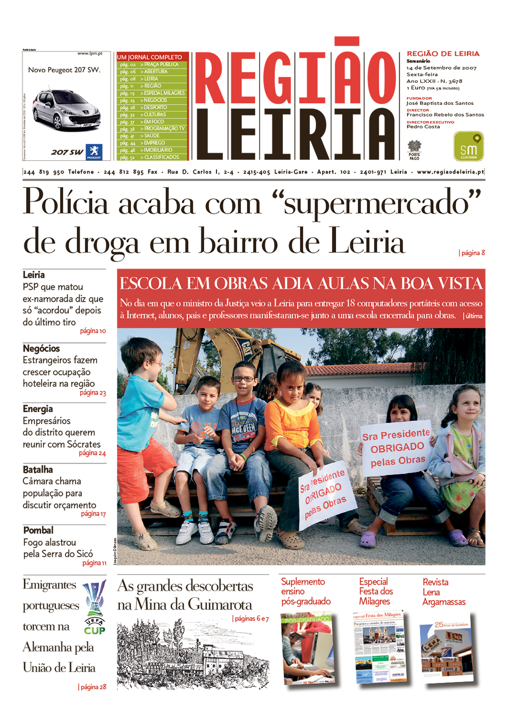 Edição 3678 de 14 setembro 2007 + Suplemento Ensino-Pós-graduado + Revista Lena Argamassas