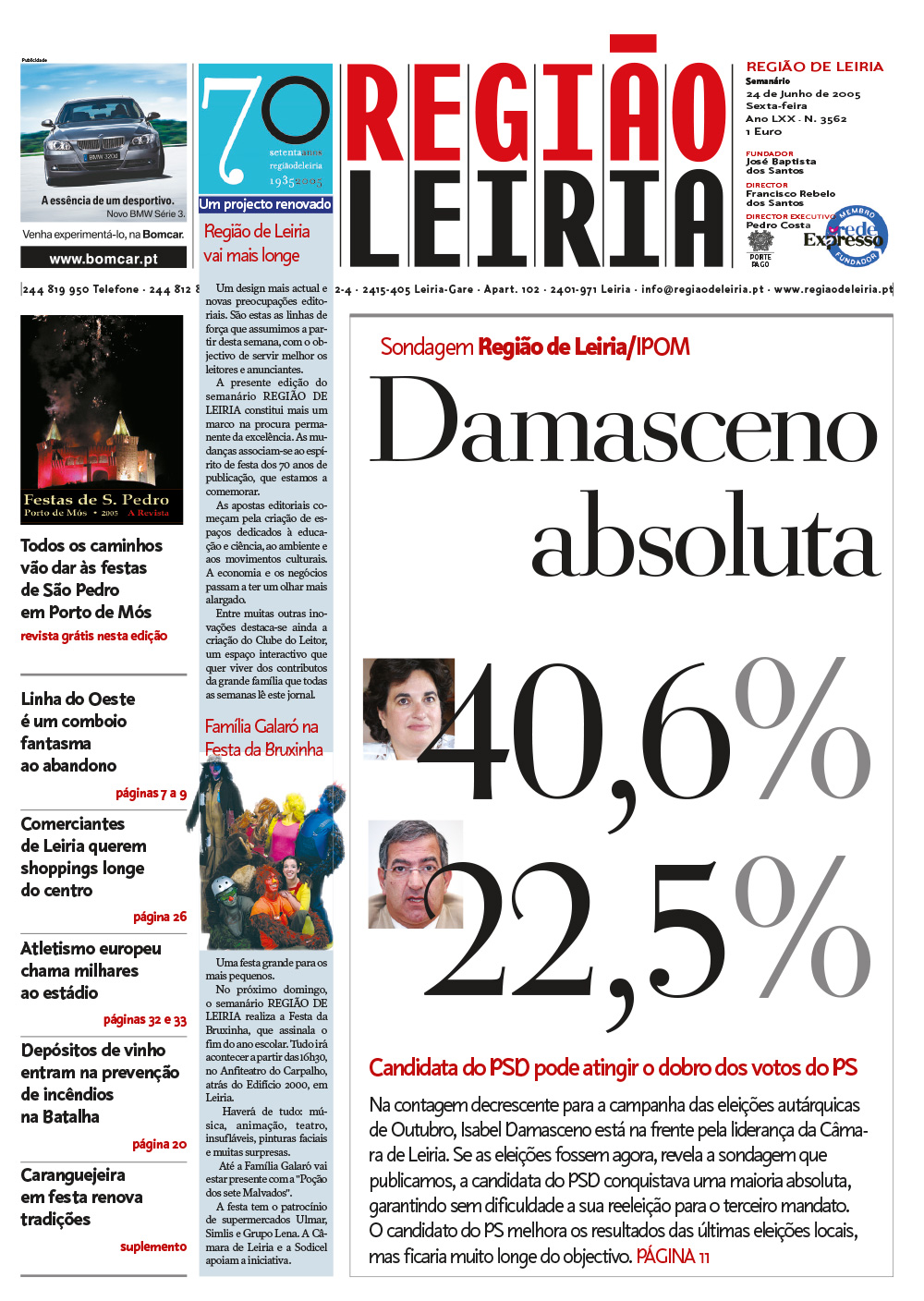 Edição 3562 de 24 junho 2005 + Suplemento Festas na Caranguejeira + Revista Festas de São Pedro