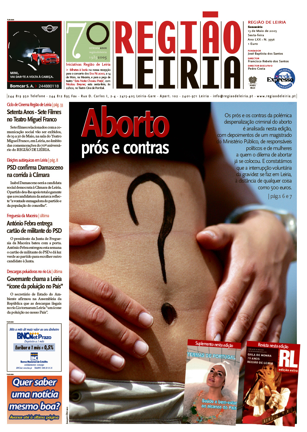 Edição 3556 de 13 maio 2005 + Suplemento Termas de Portugal + Revista RL