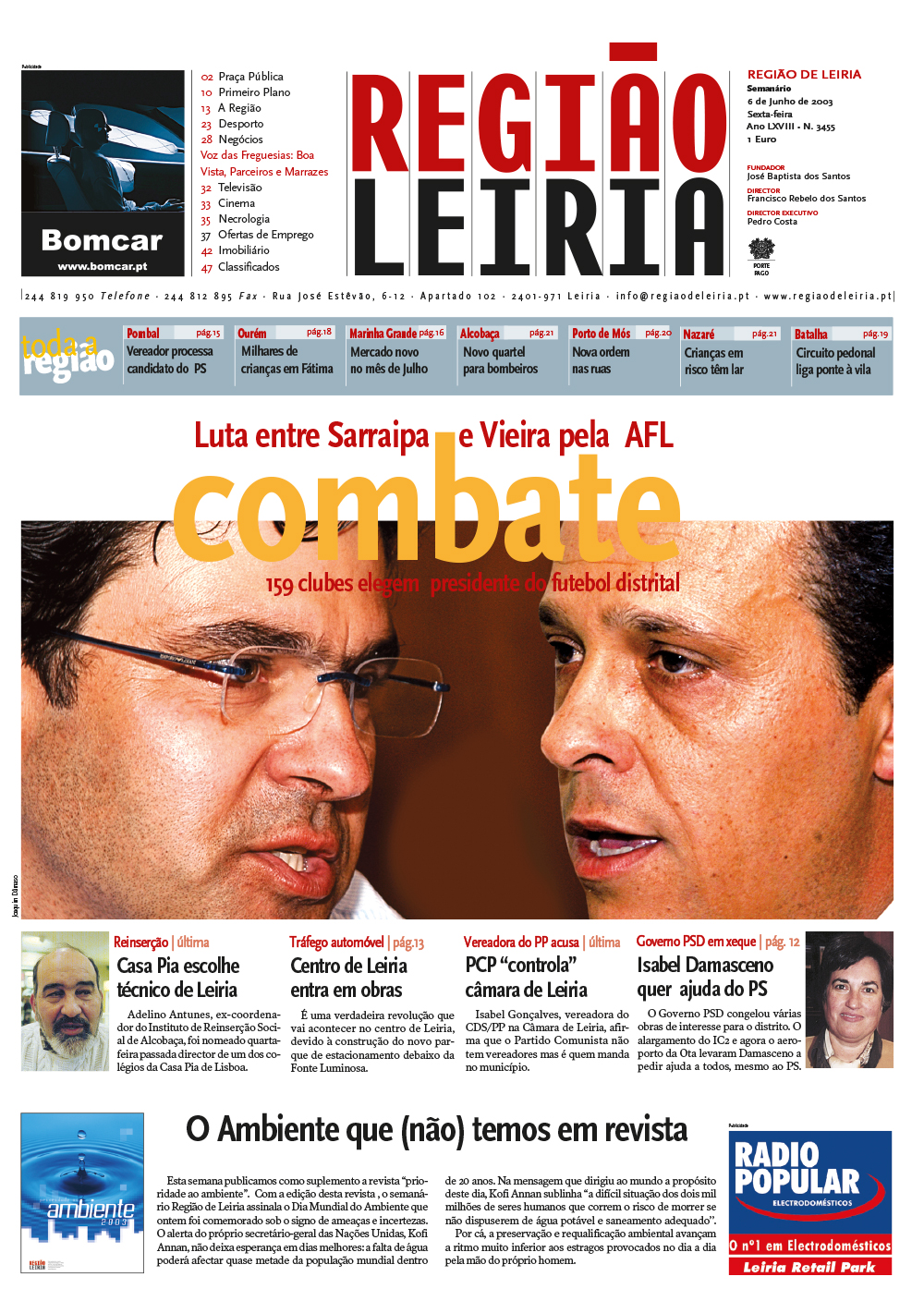 Edição 3455 de 6 junho 2003 + Revista Prioridade ao Ambiente