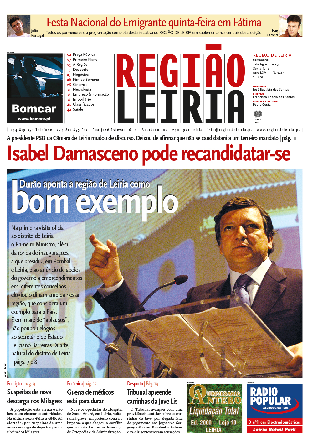 Edição 3463 de 1 agosto 2003