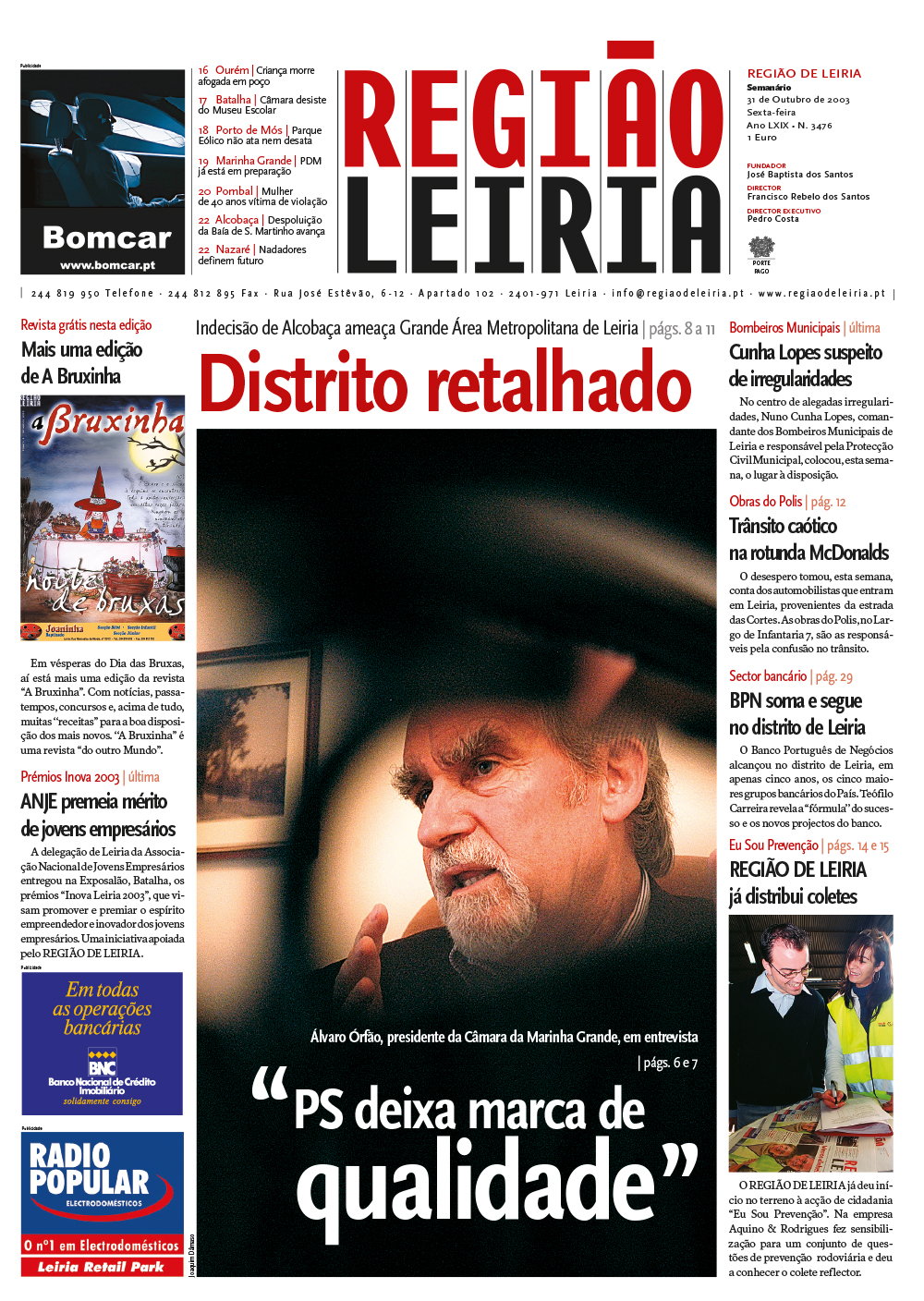 Edição 3476 de 31 outubro 2003 + Revista A Bruxinha