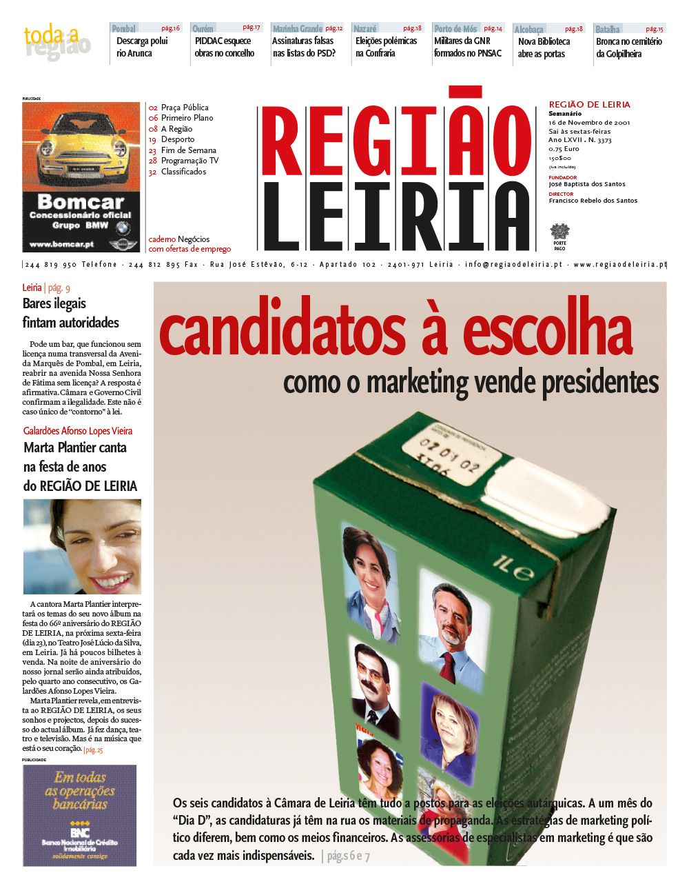 Edição 3373 de 16 novembro 2001