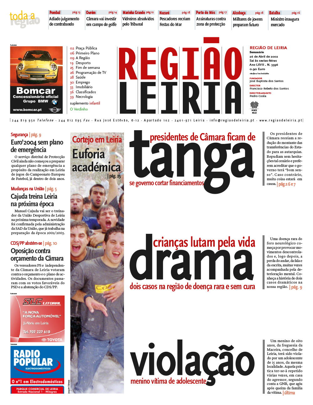 Edição 3396 de 26 abril 2002 + Suplemento O Verdinho