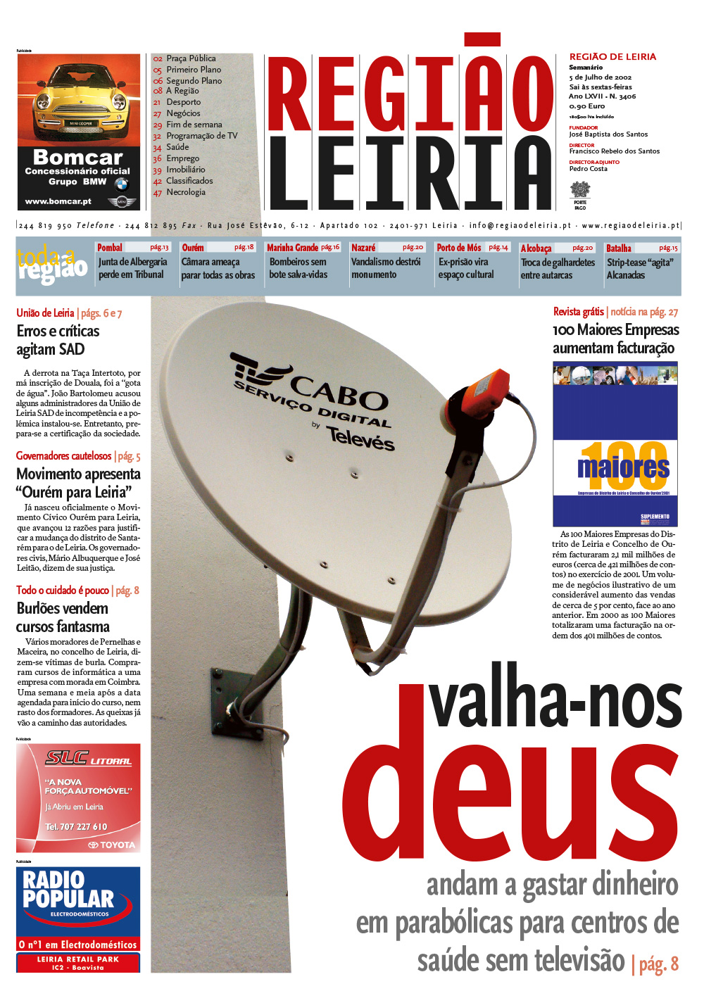 Revista 100 Maiores e Melhores Empresas de 5 julho 2002 + Edição 3406