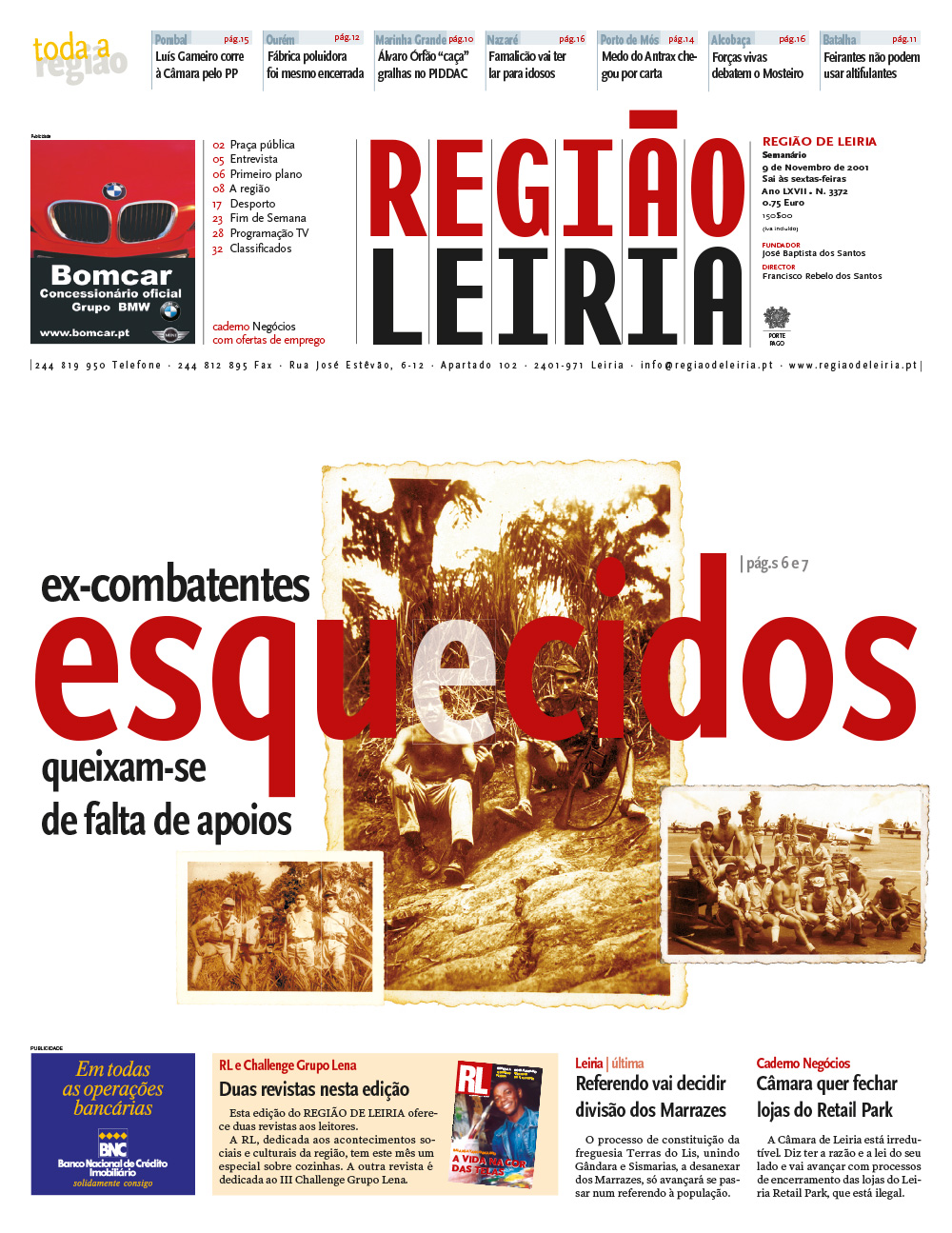 Edição 3372 de 9 novembro 2001 + Revistas RL e Challenge Grupo Lena