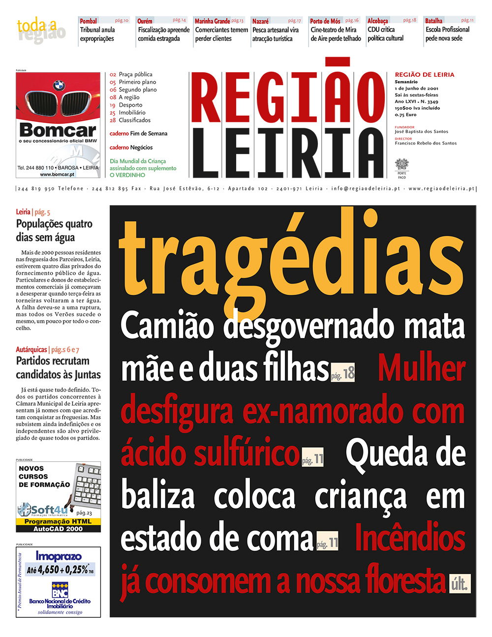 Edição 3349 de 1 junho 2001 + Suplemento O Verdinho