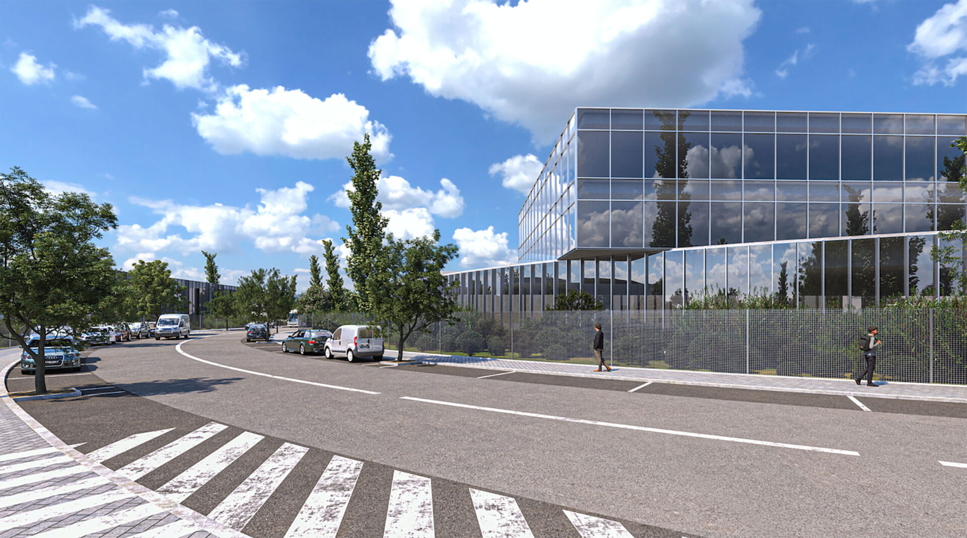 vista 3d do projeto do parque empresarial de monte redondo
