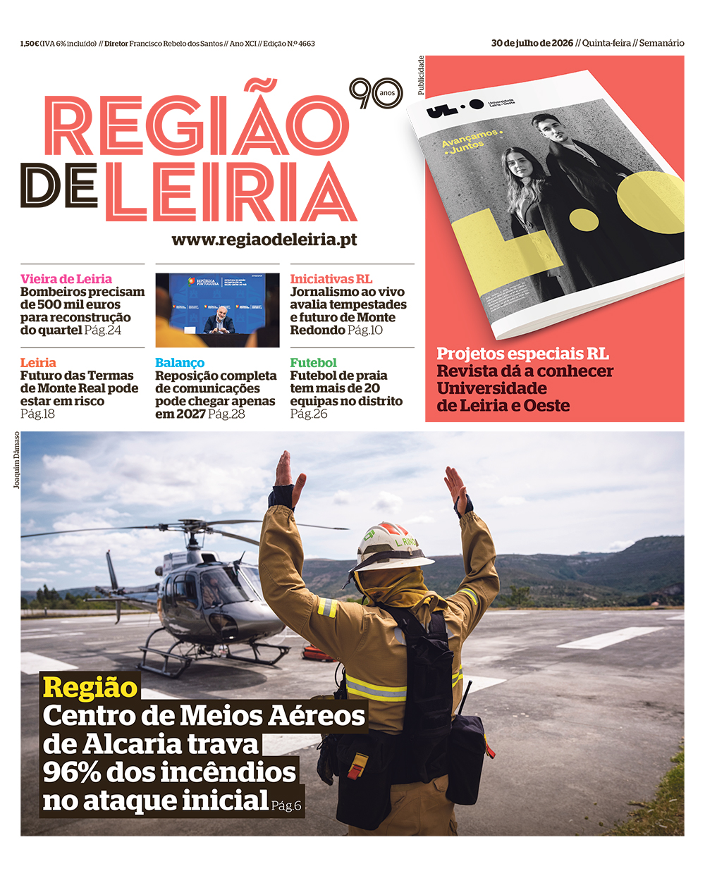 Edição 4663 de 30 julho 2026 + Revista Universidade de Leiria e Oeste
