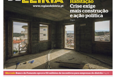Capa do semanário Região de Leiria de 29 de outubro de 2026. A manchete destaca a crise da habitação e a necessidade de mais construção e ação política, sobre uma fotografia de um edifício inacabado.