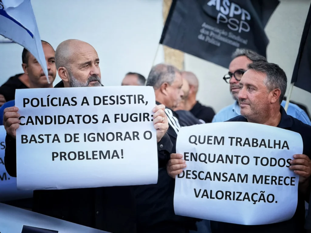 Forças policiais manifestam-se em Leiria para exigir melhores condições remuneratórias